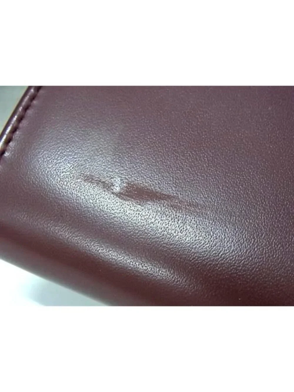 Cartier Leather Must Line Coin Case Purse Bordeaux